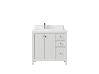 Chicago 36 in. W x 22 in. D Left Offset Sink Bathroom Vanity - Willow Bath and Vanity