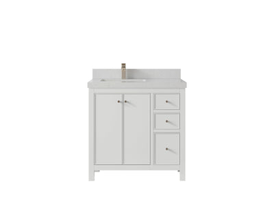 Chicago 36 in. W x 22 in. D Left Offset Sink Bathroom Vanity - Willow Bath and Vanity