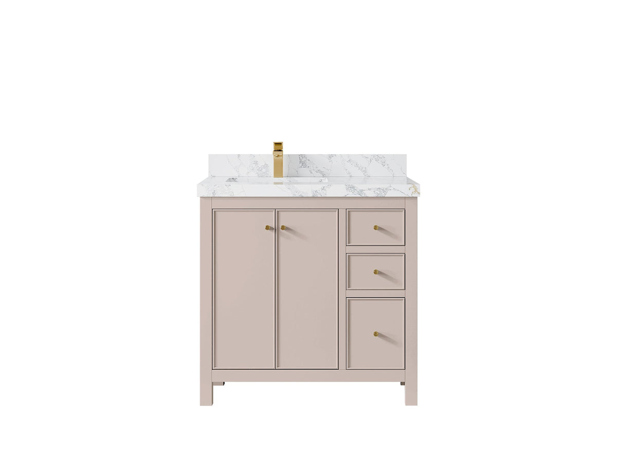 Chicago 36 in. W x 22 in. D Left Offset Sink Bathroom Vanity - Willow Bath and Vanity