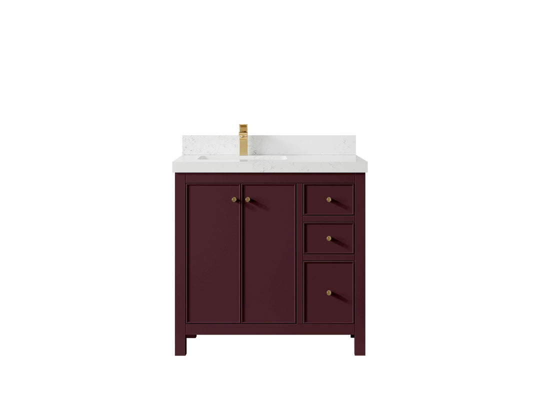Chicago 36 in. W x 22 in. D Left Offset Sink Bathroom Vanity - Willow Bath and Vanity