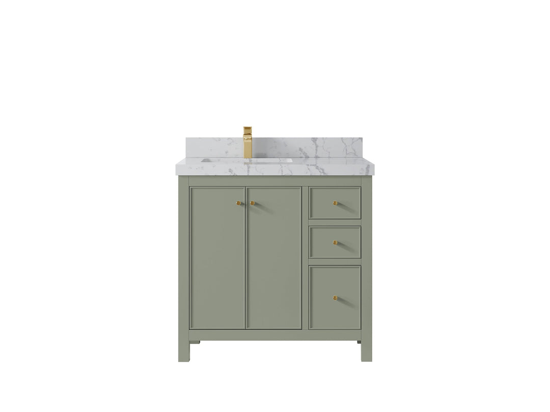 Chicago 36 in. W x 22 in. D Left Offset Sink Bathroom Vanity - Willow Bath and Vanity