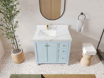 Chicago 36 in. W x 22 in. D Left Offset Sink Bathroom Vanity - Willow Bath and Vanity