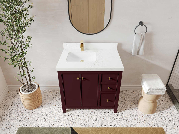 Chicago 36 in. W x 22 in. D Left Offset Sink Bathroom Vanity - photo 35