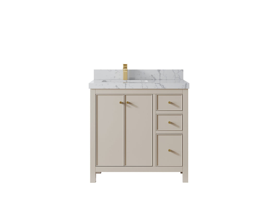 Chicago 36 in. W x 22 in. D Left Offset Sink Bathroom Vanity - Willow Bath and Vanity