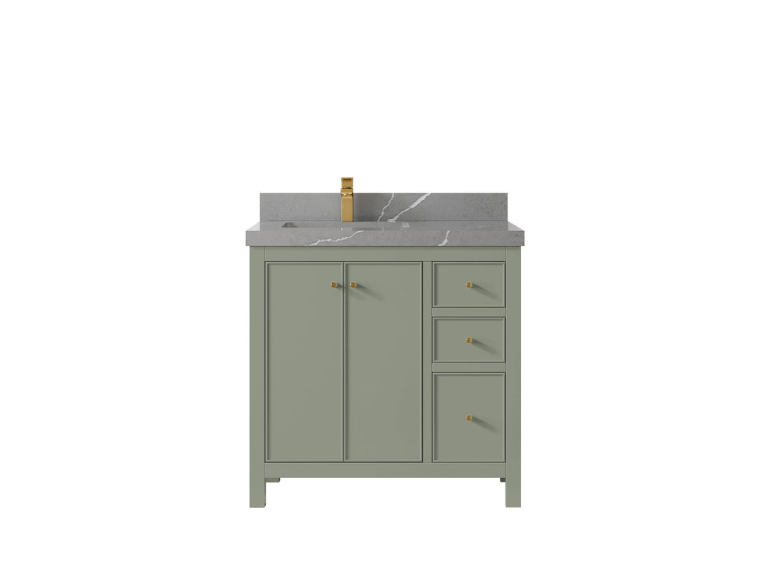 Chicago 36 in. W x 22 in. D Left Offset Sink Bathroom Vanity - Willow Bath and Vanity