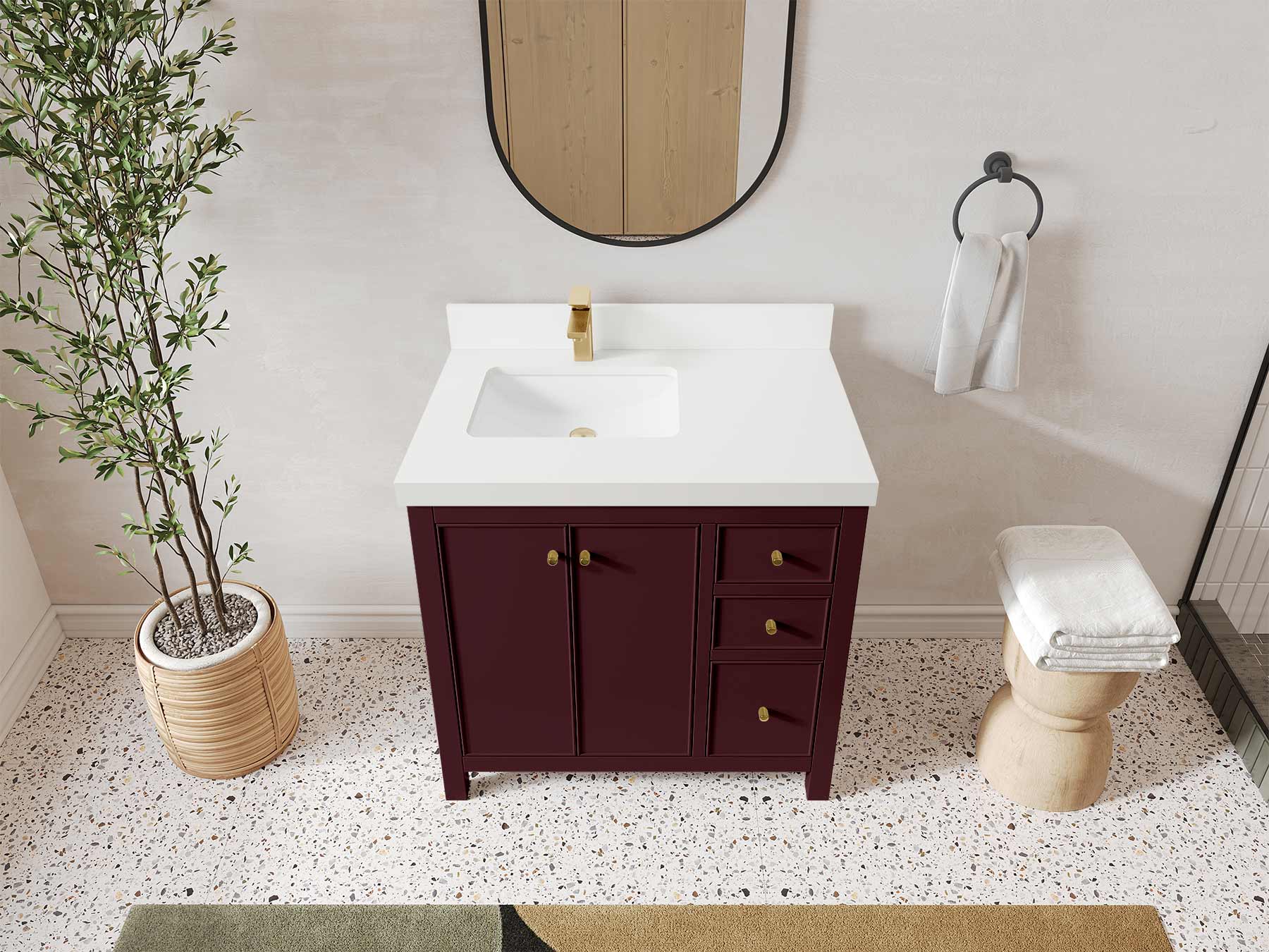 Chicago 36 in. W x 22 in. D Left Offset Sink Bathroom Vanity - Willow Bath and Vanity