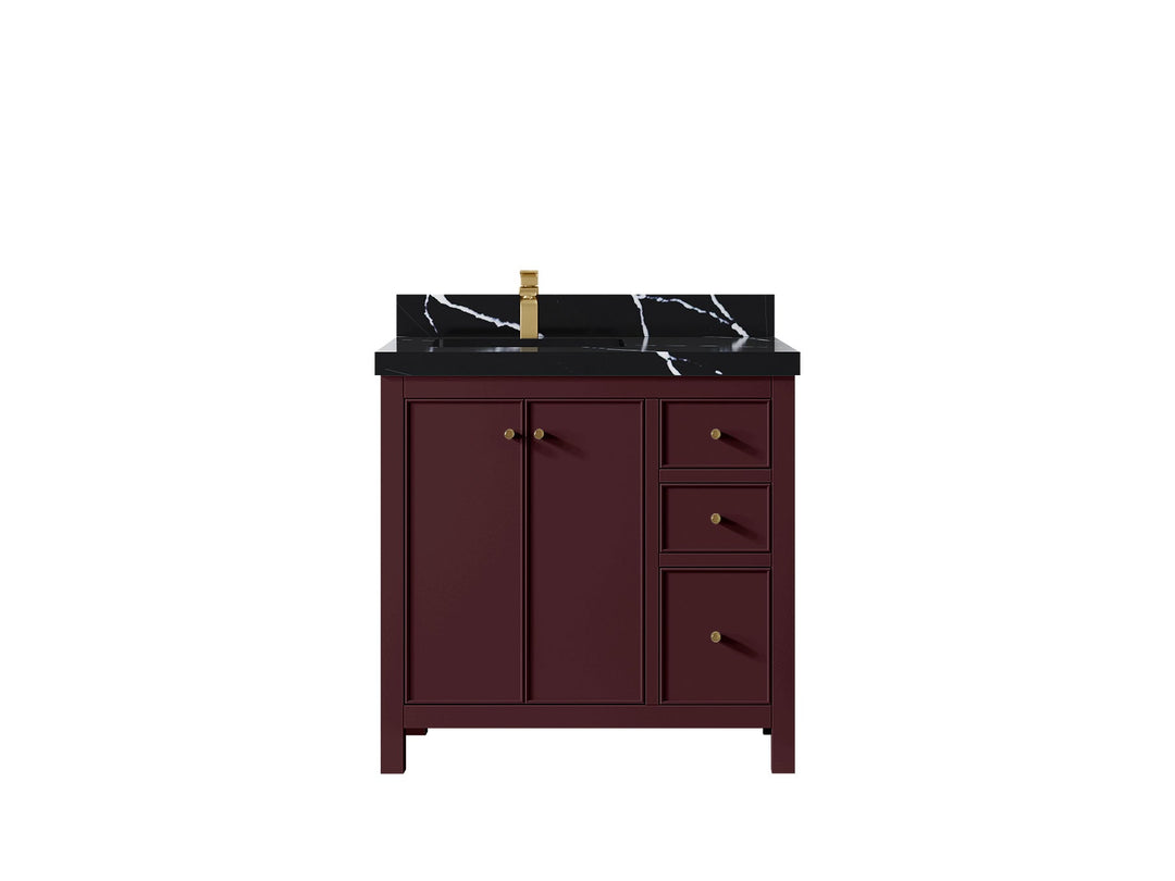 Chicago 36 in. W x 22 in. D Left Offset Sink Bathroom Vanity - Willow Bath and Vanity