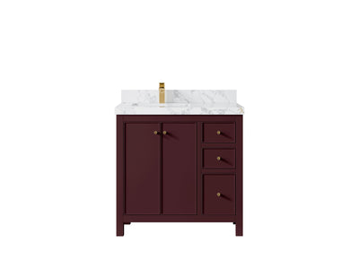 Chicago 36 in. W x 22 in. D Left Offset Sink Bathroom Vanity - Willow Bath and Vanity