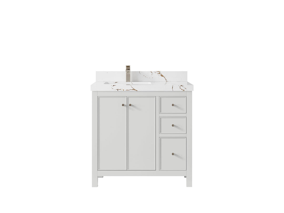 Chicago 36 in. W x 22 in. D Left Offset Sink Bathroom Vanity - Willow Bath and Vanity