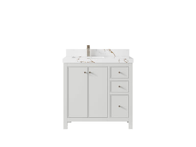 Chicago 36 in. W x 22 in. D Left Offset Sink Bathroom Vanity - Willow Bath and Vanity