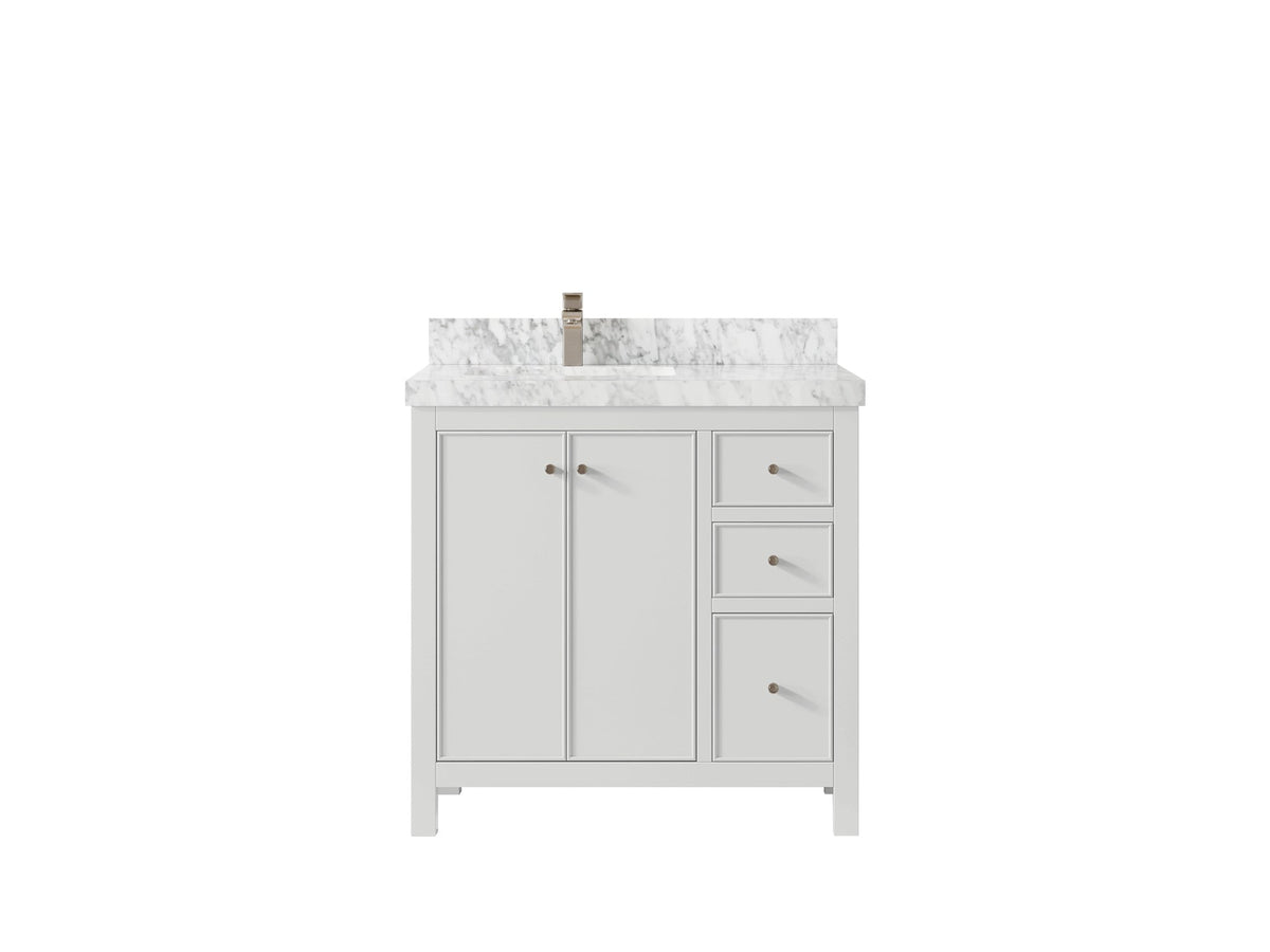 Chicago 36 in. W x 22 in. D Left Offset Sink Bathroom Vanity - Willow Bath and Vanity