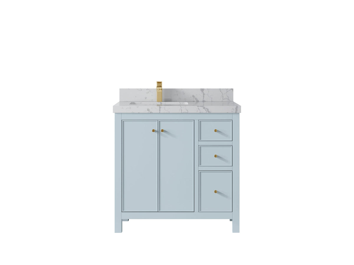 Chicago 36 in. W x 22 in. D Left Offset Sink Bathroom Vanity - Willow Bath and Vanity