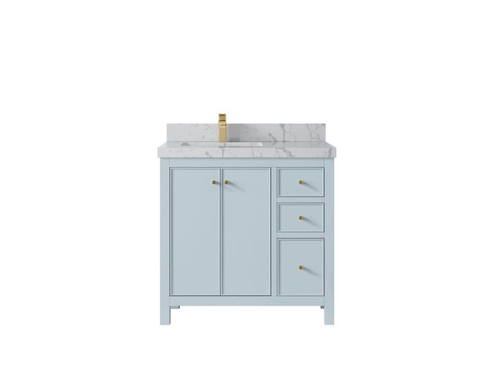 Chicago 36 in. W x 22 in. D Left Offset Sink Bathroom Vanity - photo 43