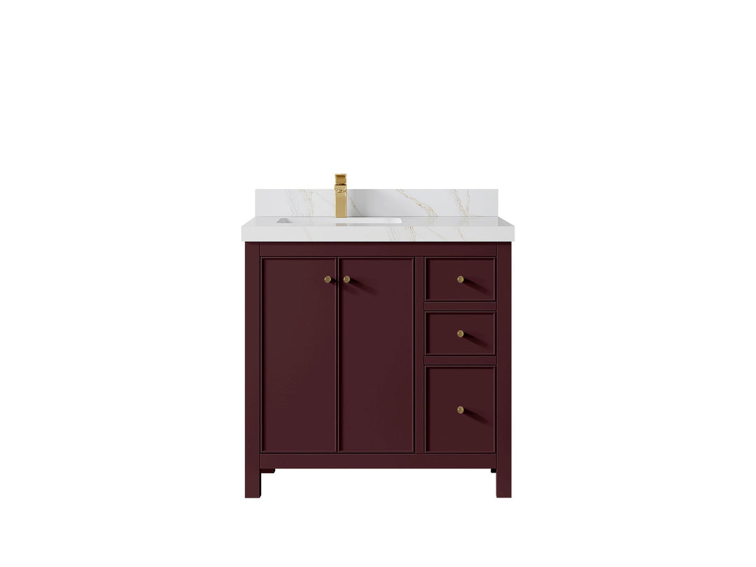 Chicago 36 in. W x 22 in. D Left Offset Sink Bathroom Vanity - Willow Bath and Vanity