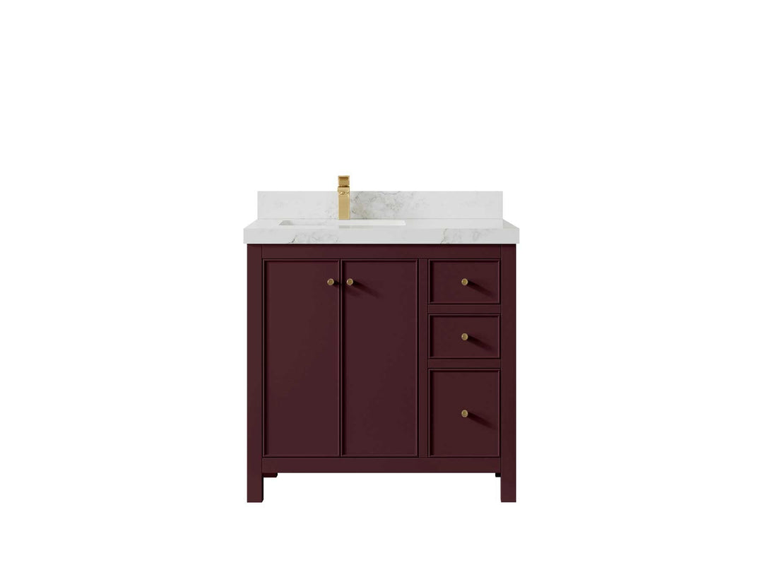 Chicago 36 in. W x 22 in. D Left Offset Sink Bathroom Vanity - Willow Bath and Vanity