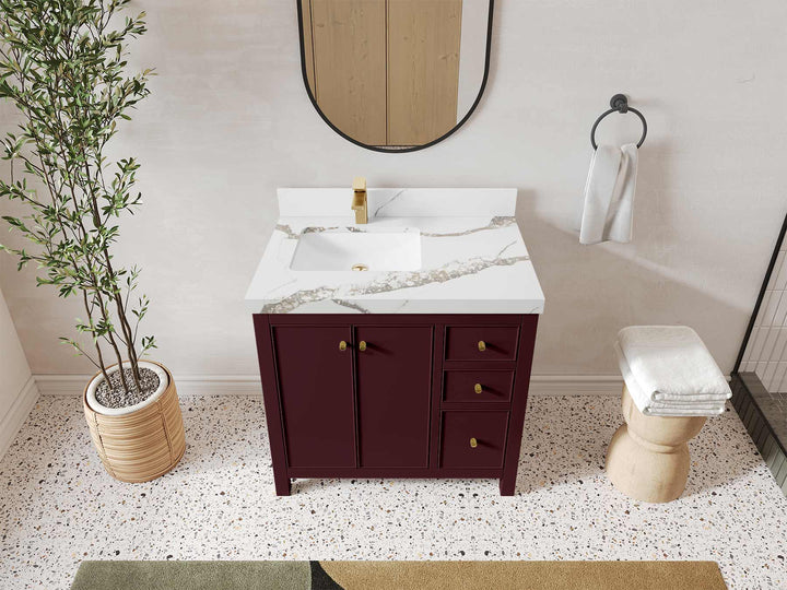 Chicago 36 in. W x 22 in. D Left Offset Sink Bathroom Vanity - photo 15