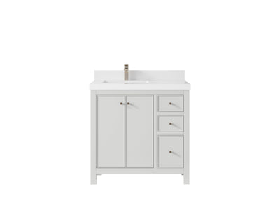 Chicago 36 in. W x 22 in. D Left Offset Sink Bathroom Vanity - Willow Bath and Vanity
