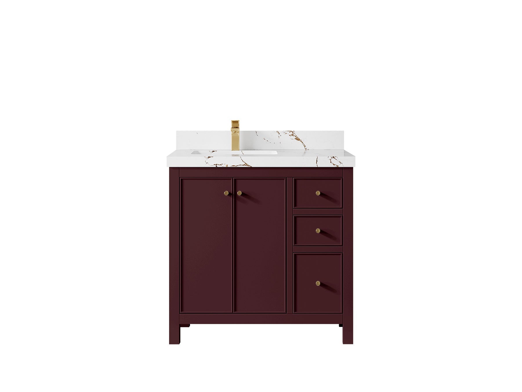 Chicago 36 in. W x 22 in. D Left Offset Sink Bathroom Vanity - Willow Bath and Vanity