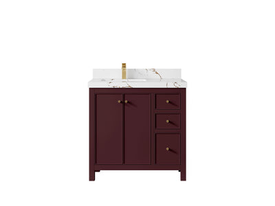 Chicago 36 in. W x 22 in. D Left Offset Sink Bathroom Vanity - Willow Bath and Vanity