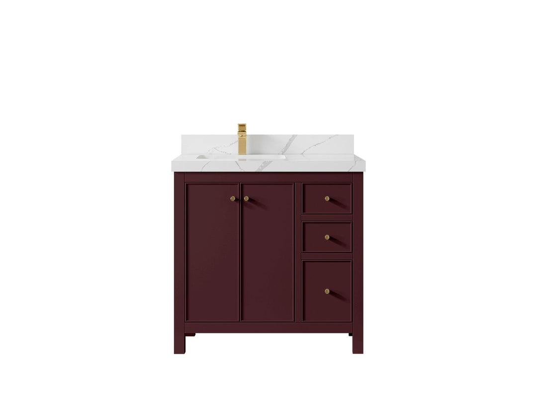 Chicago 36 in. W x 22 in. D Left Offset Sink Bathroom Vanity - Willow Bath and Vanity