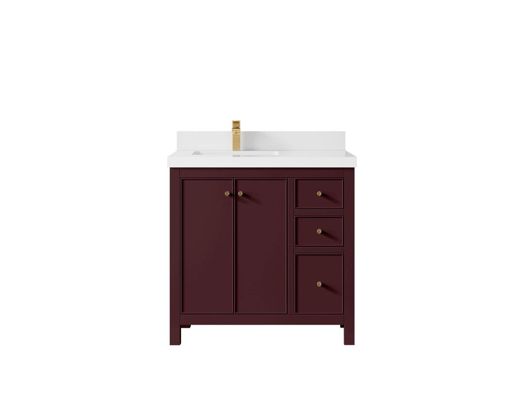 Chicago 36 in. W x 22 in. D Left Offset Sink Bathroom Vanity - Willow Bath and Vanity