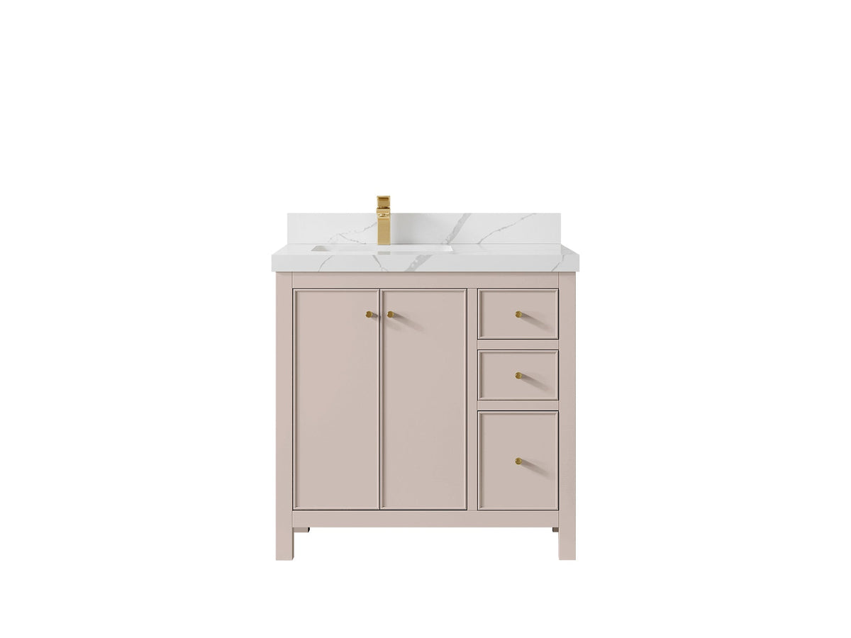 Chicago 36 in. W x 22 in. D Left Offset Sink Bathroom Vanity - Willow Bath and Vanity