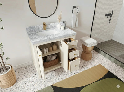 Chicago 36 in. W x 22 in. D Left Offset Sink Bathroom Vanity - Willow Bath and Vanity