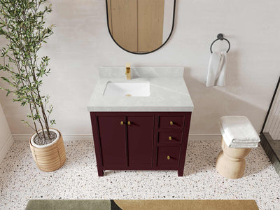 Chicago 36 in. W x 22 in. D Left Offset Sink Bathroom Vanity - Willow Bath and Vanity