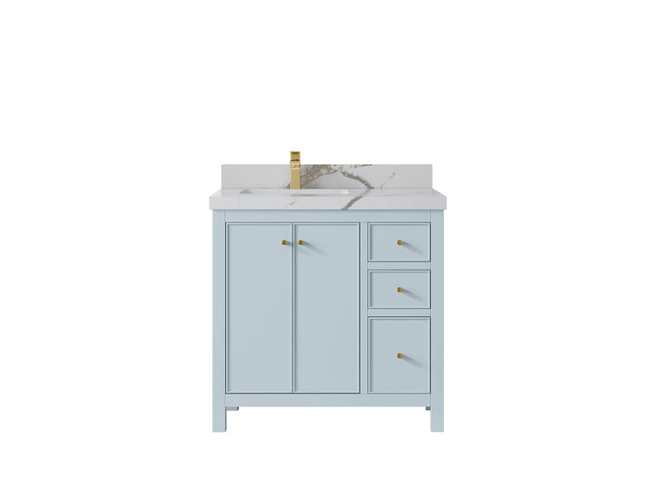 Chicago 36 in. W x 22 in. D Left Offset Sink Bathroom Vanity - photo 13