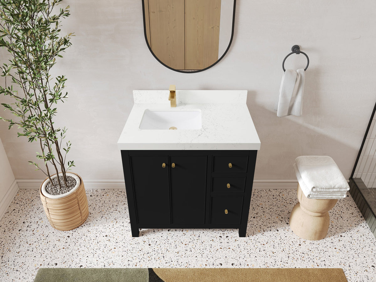 Chicago 36 in. W x 22 in. D Left Offset Sink Bathroom Vanity - Willow Bath and Vanity