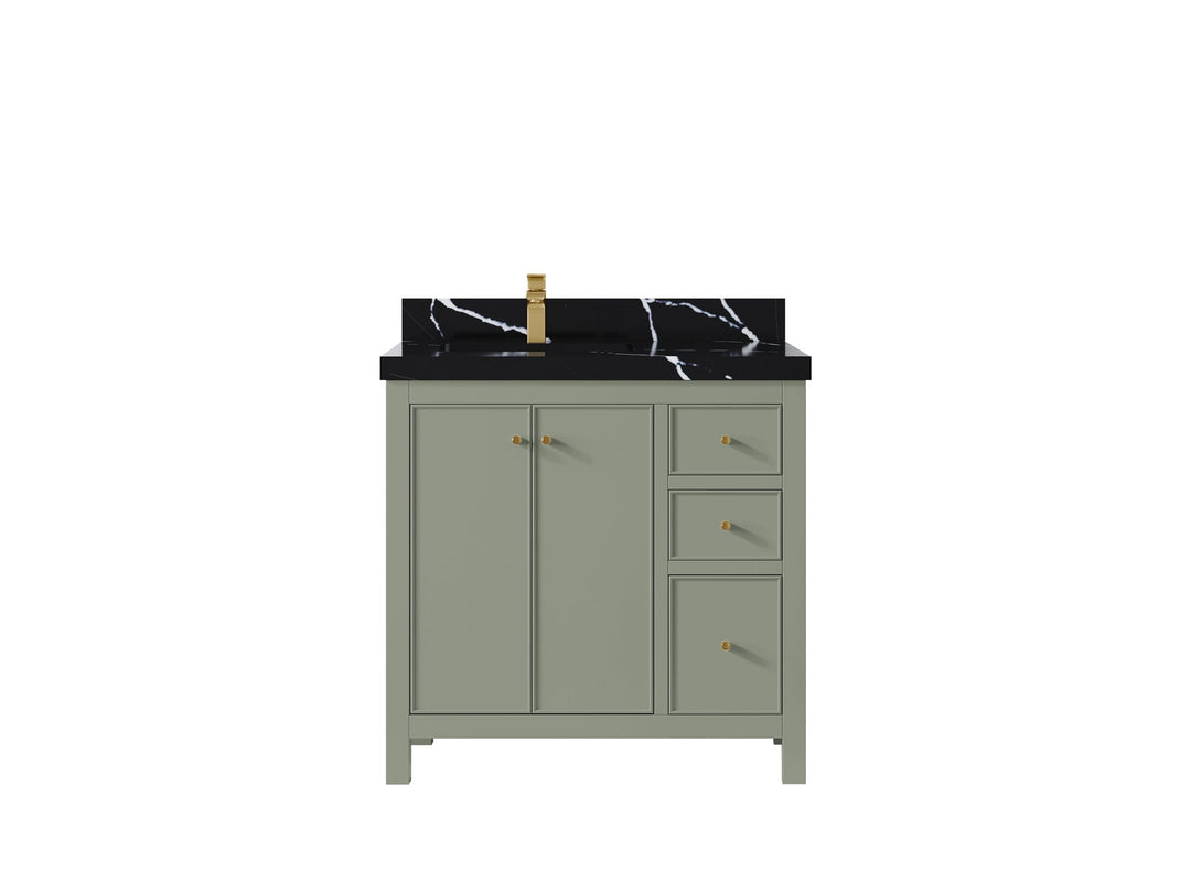 Chicago 36 in. W x 22 in. D Left Offset Sink Bathroom Vanity - Willow Bath and Vanity