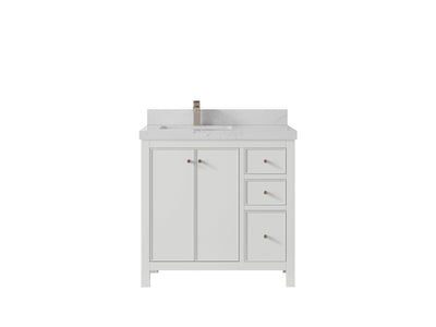 Chicago 36 in. W x 22 in. D Left Offset Sink Bathroom Vanity - Willow Bath and Vanity