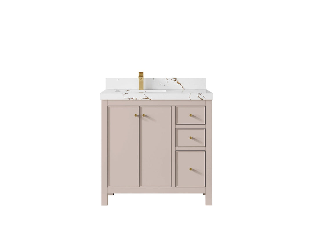 Chicago 36 in. W x 22 in. D Left Offset Sink Bathroom Vanity - Willow Bath and Vanity