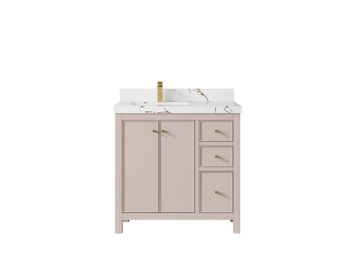 Chicago 36 in. W x 22 in. D Left Offset Sink Bathroom Vanity - Willow Bath and Vanity