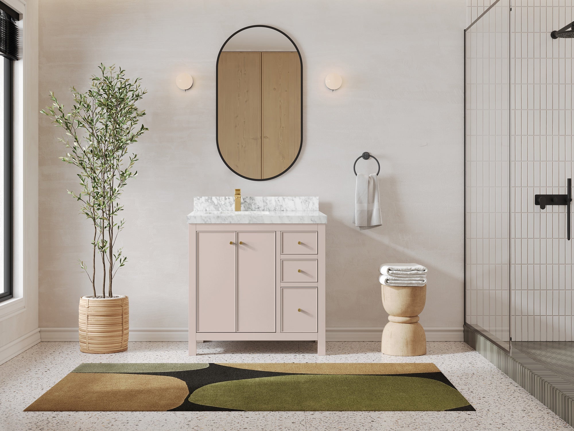 Chicago 36 in. W x 22 in. D Left Offset Sink Bathroom Vanity - Willow Bath and Vanity