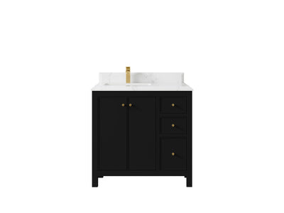 Chicago 36 in. W x 22 in. D Left Offset Sink Bathroom Vanity - Willow Bath and Vanity