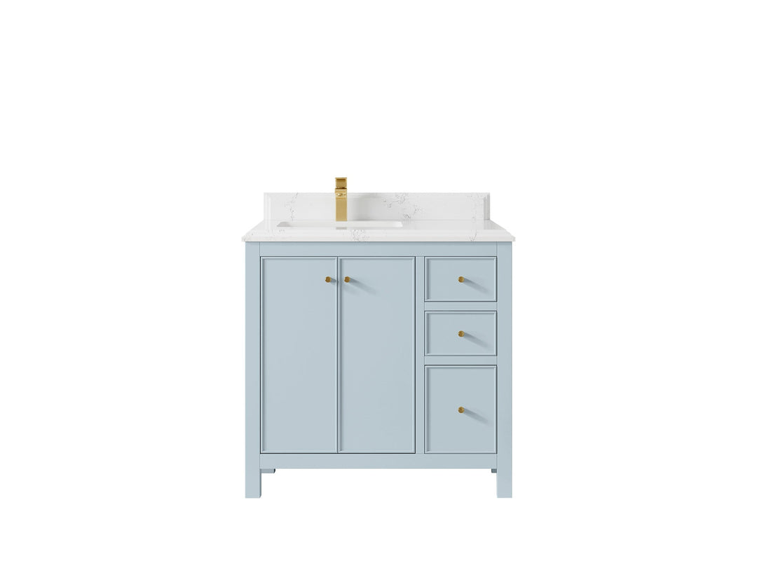 Chicago 36 in. W x 22 in. D Left Offset Sink Bathroom Vanity - Willow Bath and Vanity