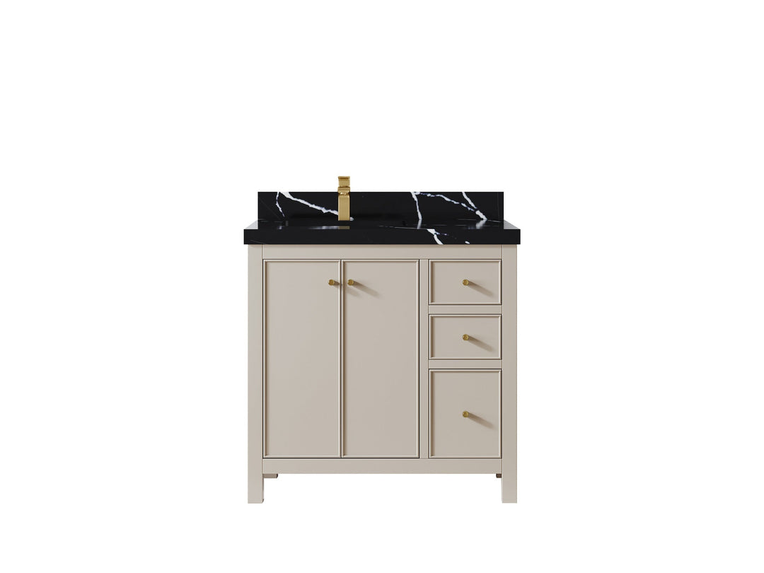 Chicago 36 in. W x 22 in. D Left Offset Sink Bathroom Vanity - Willow Bath and Vanity