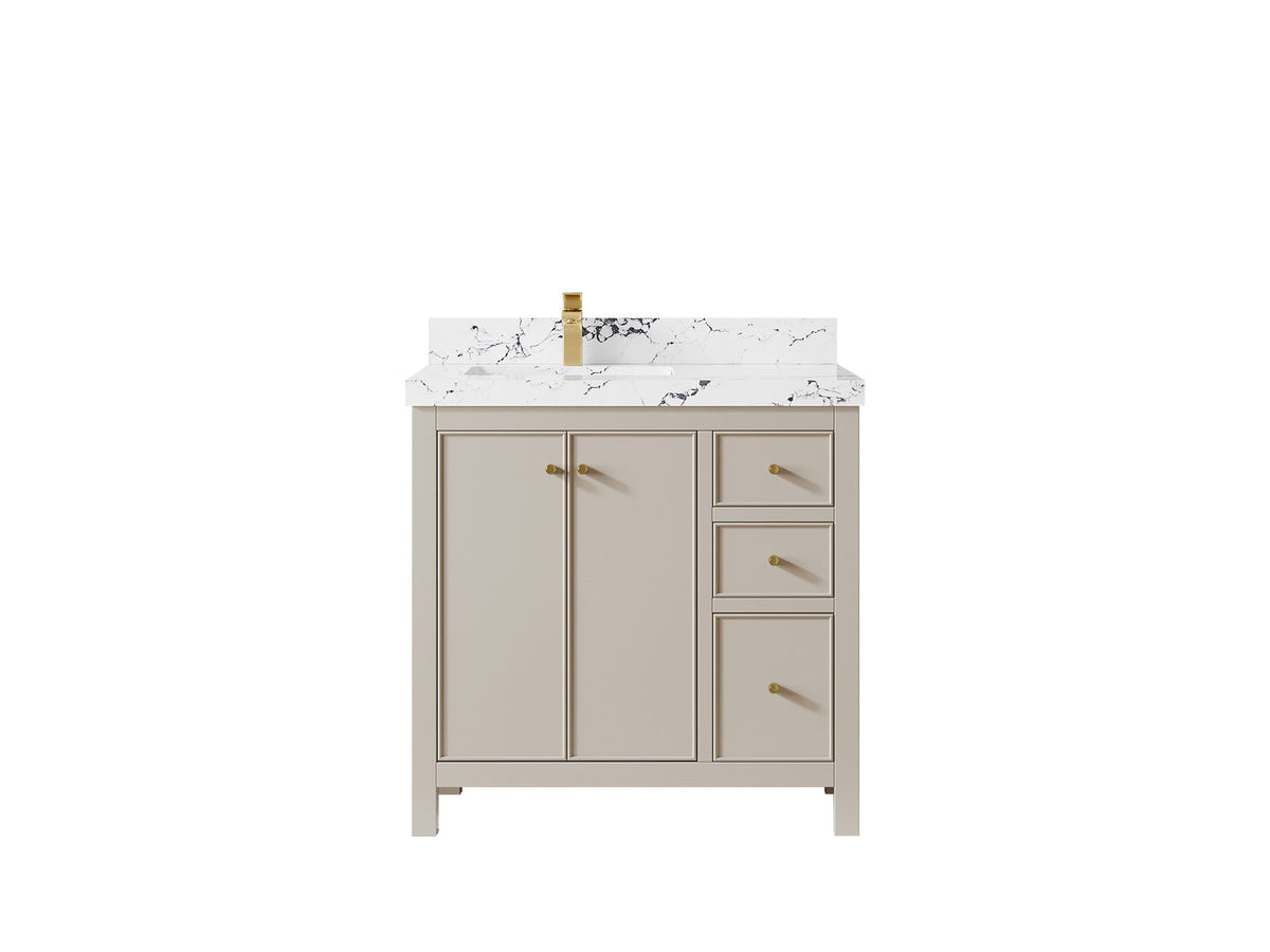 Chicago 36 in. W x 22 in. D Left Offset Sink Bathroom Vanity - Willow Bath and Vanity