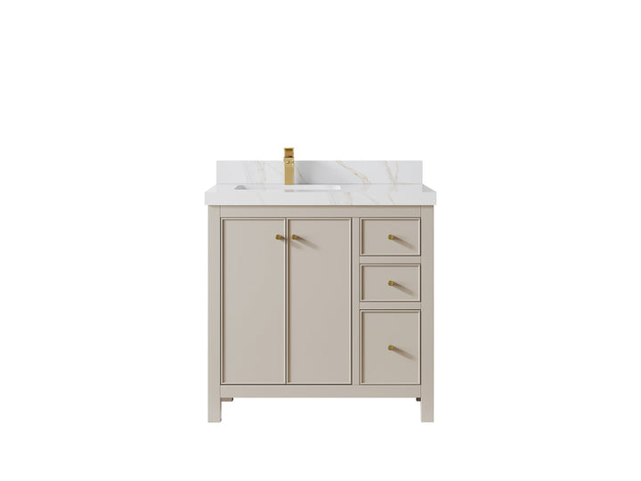 Chicago 36 in. W x 22 in. D Left Offset Sink Bathroom Vanity - photo 21