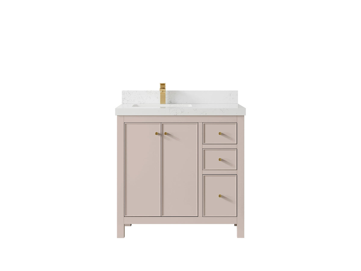 Chicago 36 in. W x 22 in. D Left Offset Sink Bathroom Vanity - Willow Bath and Vanity