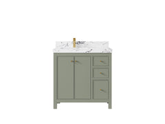 Chicago 36 in. W x 22 in. D Left Offset Sink Bathroom Vanity - photo 39