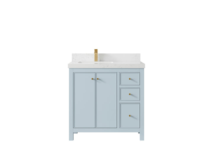 Chicago 36 in. W x 22 in. D Left Offset Sink Bathroom Vanity - photo 31