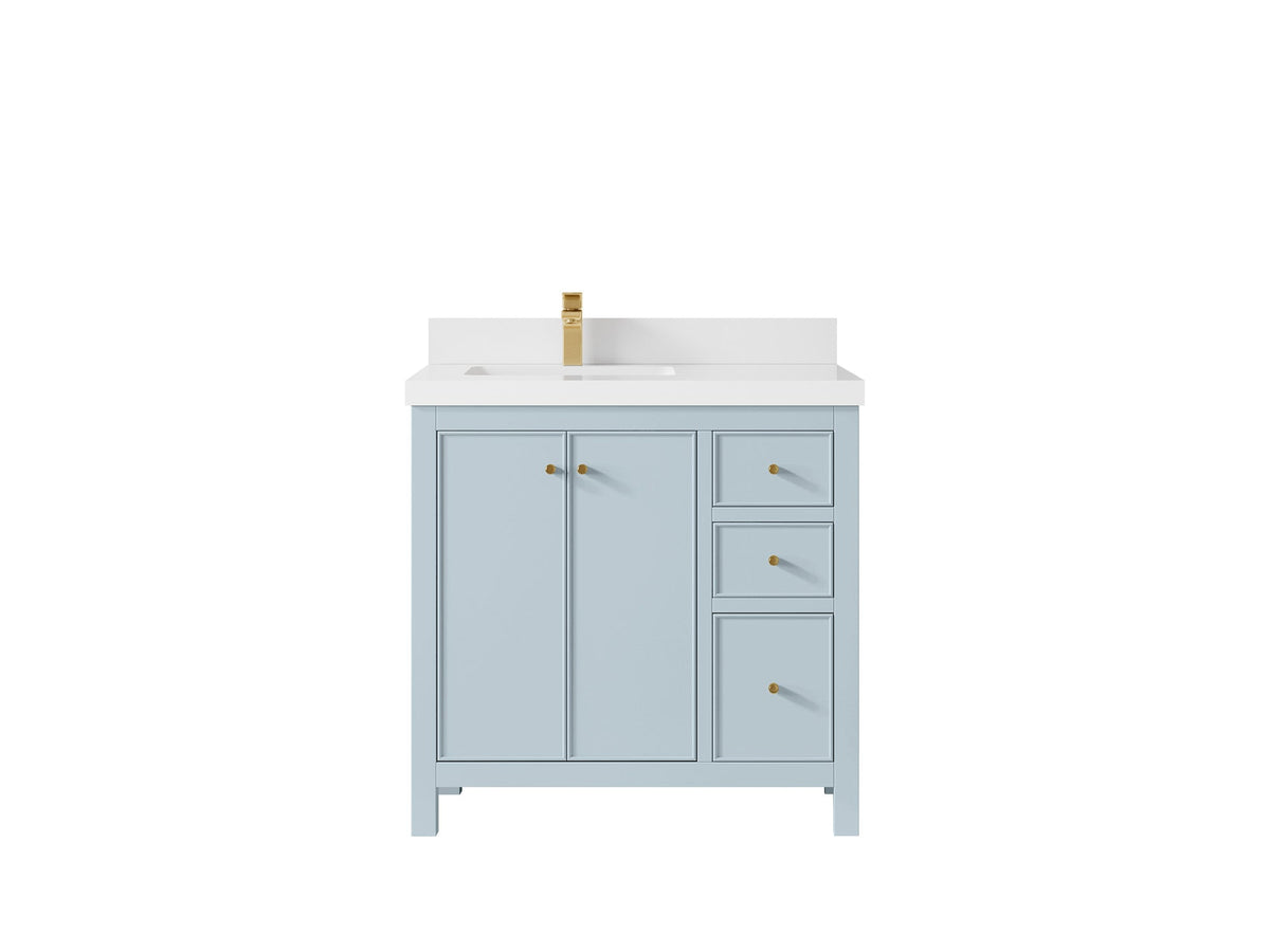 Chicago 36 in. W x 22 in. D Left Offset Sink Bathroom Vanity - Willow Bath and Vanity