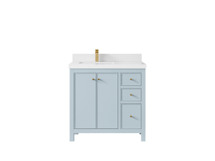 Chicago 36 in. W x 22 in. D Left Offset Sink Bathroom Vanity - photo 49