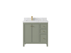 Chicago 36 in. W x 22 in. D Left Offset Sink Bathroom Vanity - photo 21