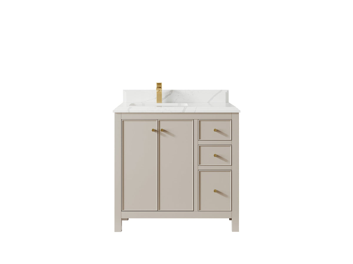 Chicago 36 in. W x 22 in. D Left Offset Sink Bathroom Vanity - Willow Bath and Vanity