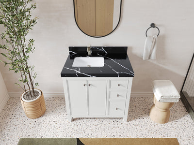 Chicago 36 in. W x 22 in. D Left Offset Sink Bathroom Vanity - Willow Bath and Vanity
