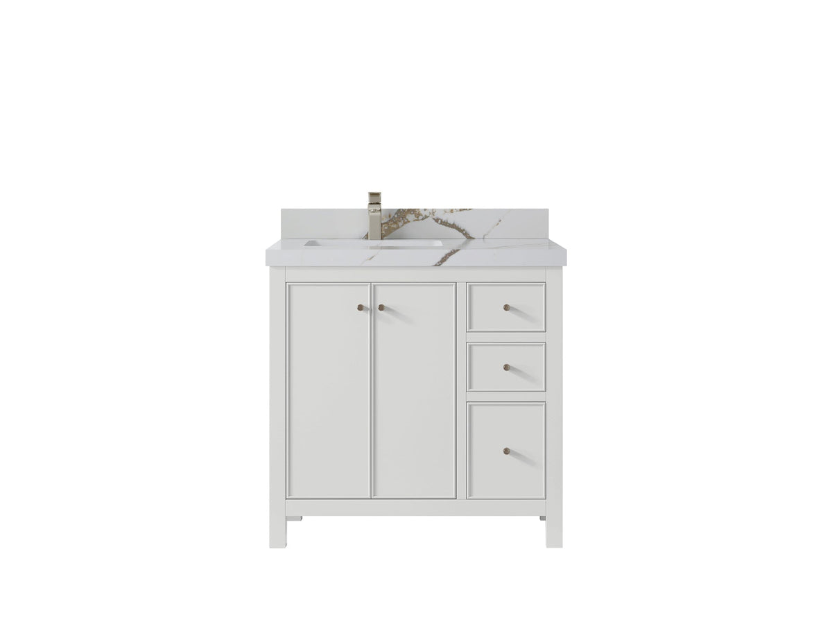 Chicago 36 in. W x 22 in. D Left Offset Sink Bathroom Vanity - Willow Bath and Vanity