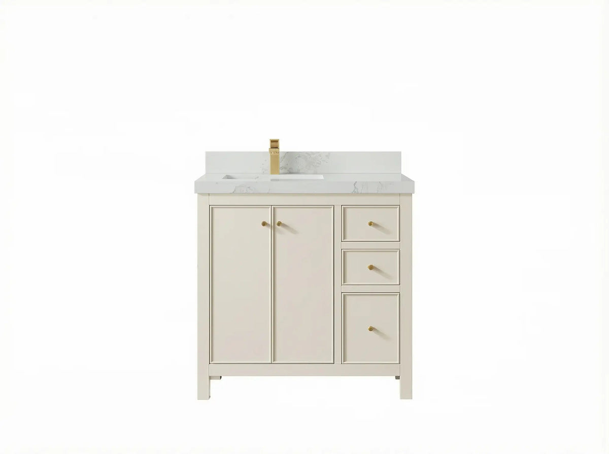 Chicago 36 in. W x 22 in. D Left Offset Sink Bathroom Vanity - Willow Bath and Vanity